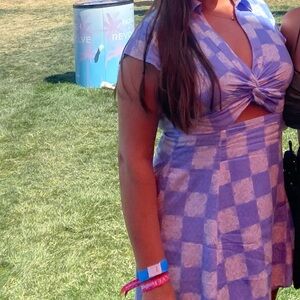 Blue and White Checkered Dress